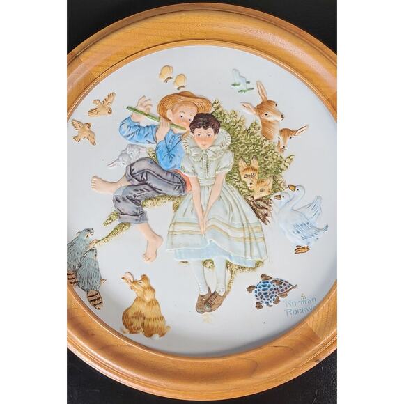 Norman Rockwell 1955 Series Spring-Sweet Song So Young Framed Collectible Plate - Picture 2 of 8